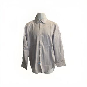 T. M. Lewin Regular Fit Lewin 100 Dress Shirt 15.5 33 Purple White Plaid Check